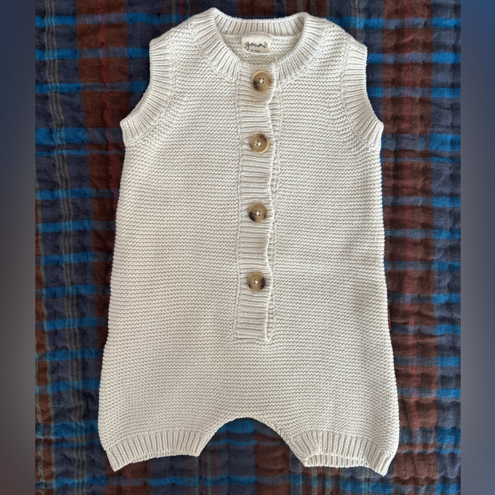Goumi 0-3M Sweater Knit Romper